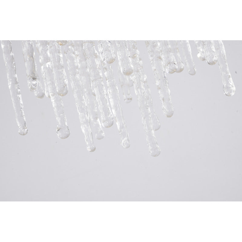 Aluminium Frame Chandelier with Clear Glass Hanging Drops by Bethel - view 4