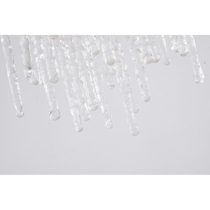Aluminium Frame Chandelier with Clear Glass Hanging Drops by Bethel - view 4