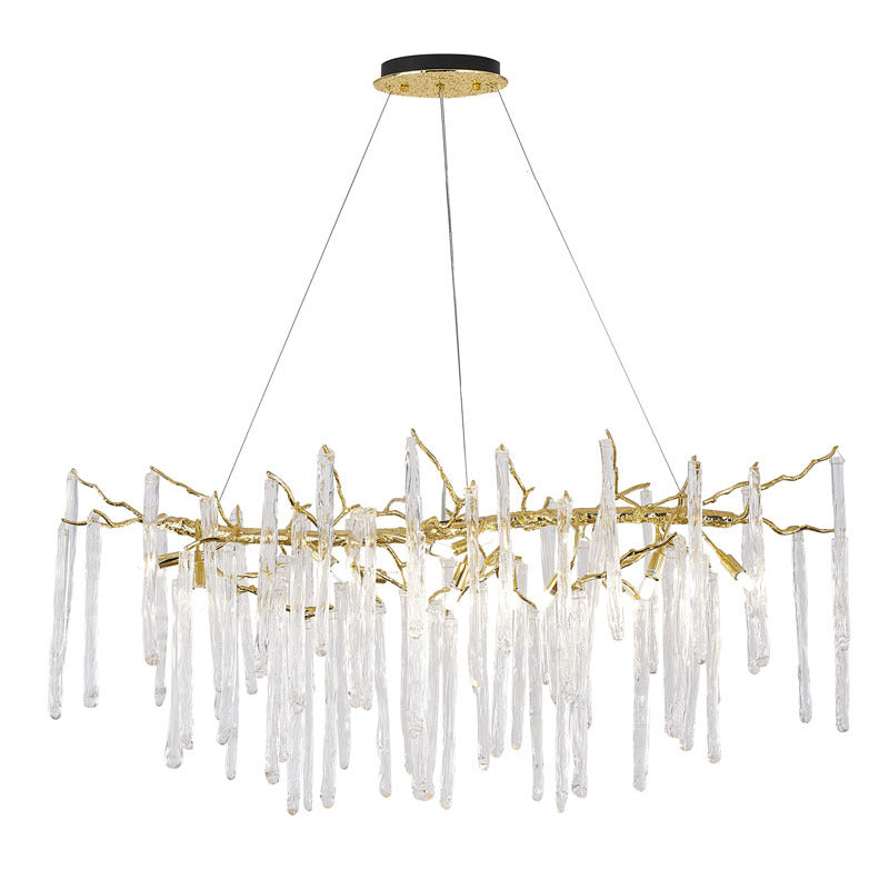 Gold Glass Chandelier (CN10) by Bethel - view 3