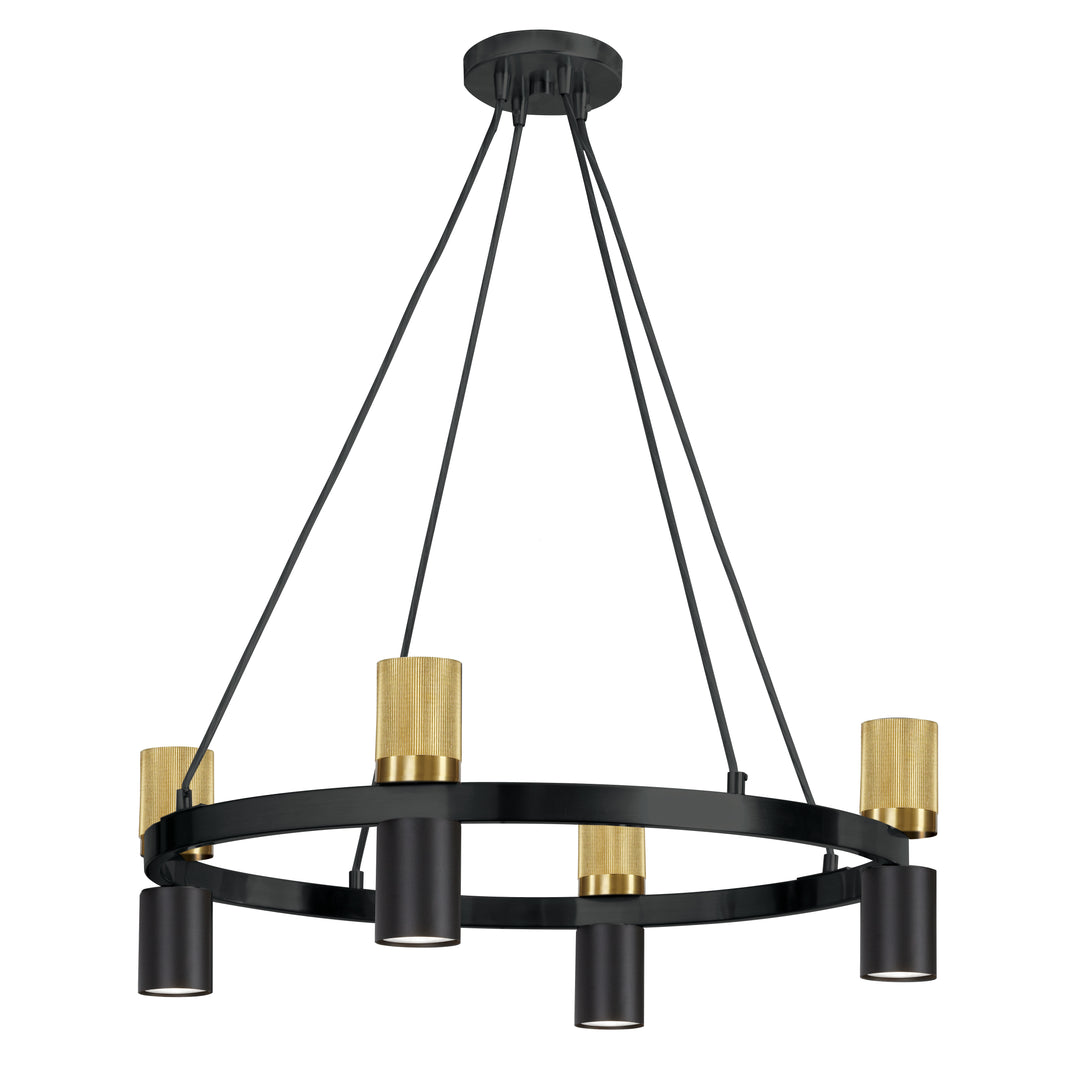 Cerelia 8 Light Chandelier in Matte Black & Aged Brass by Dainolite