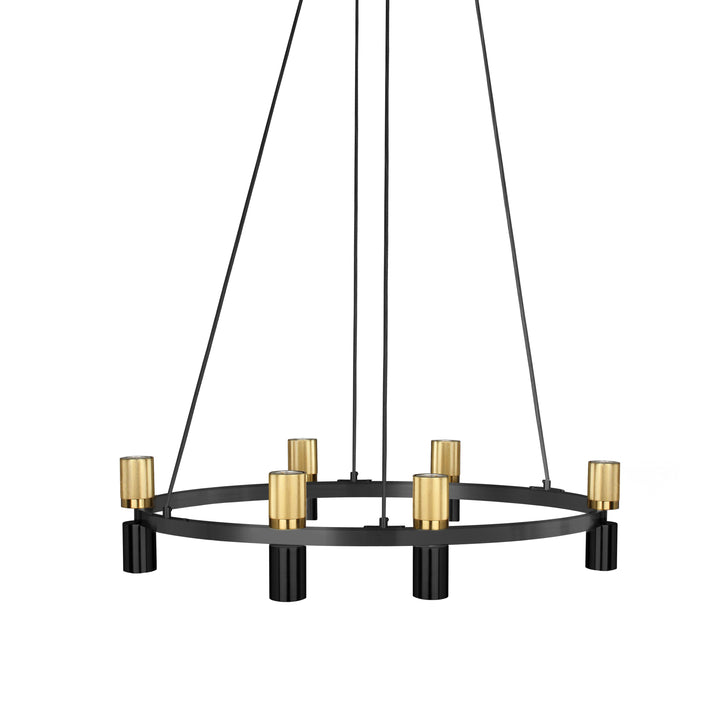 Cerelia 12 Light Chandelier in Matte Black & Aged Brass by Dainolite