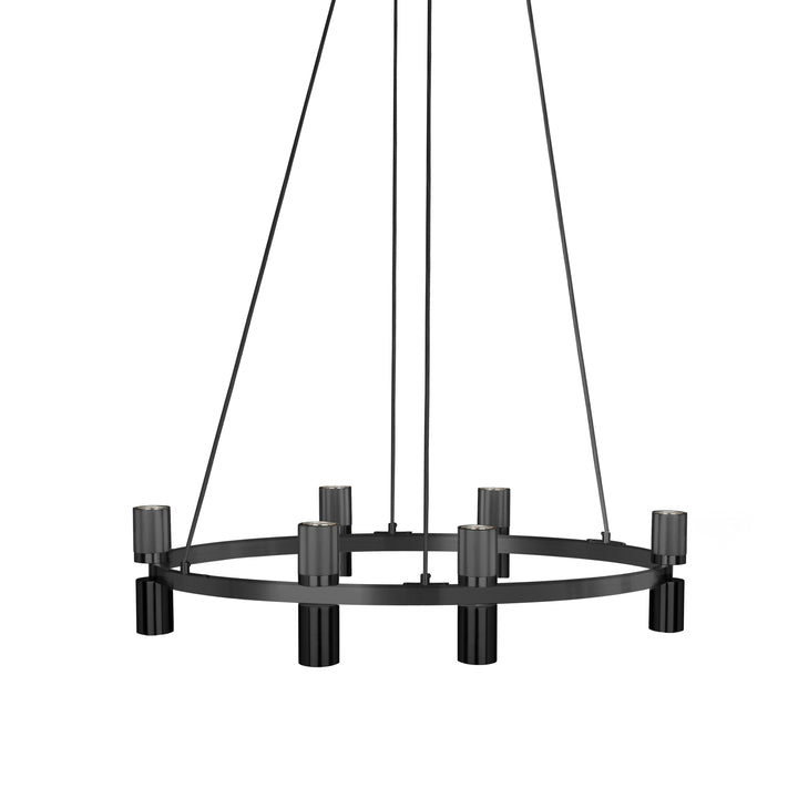 Cerelia 12 Light Chandelier in Matte Black by Dainolite
