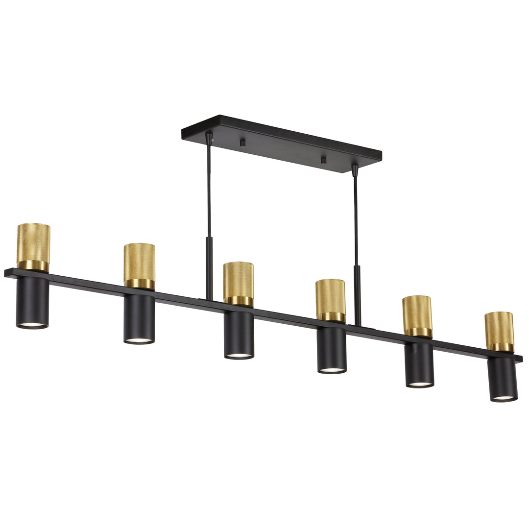 Cerelia 12 Light Horizontal Chandelier in Matte Black & Aged Brass by Dainolite