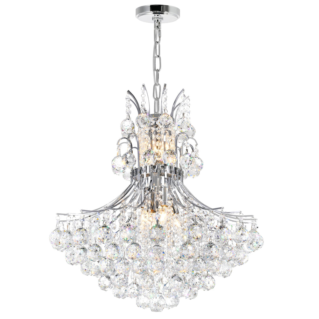 Princess - Chandelier with Crystals in Chrome by CWI Lighting