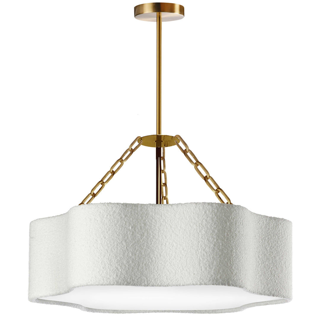 Dalia 4 Light Chandelier in Aged Brass by Dainolite
