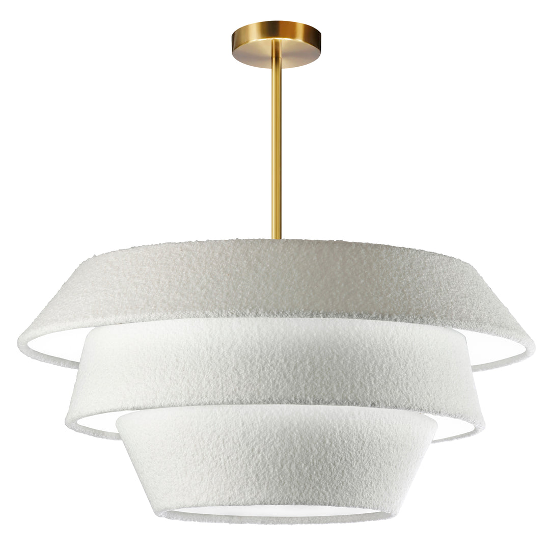 Dalia 4 Light 3-Tier Chandelier in Aged Brass by Dainolite