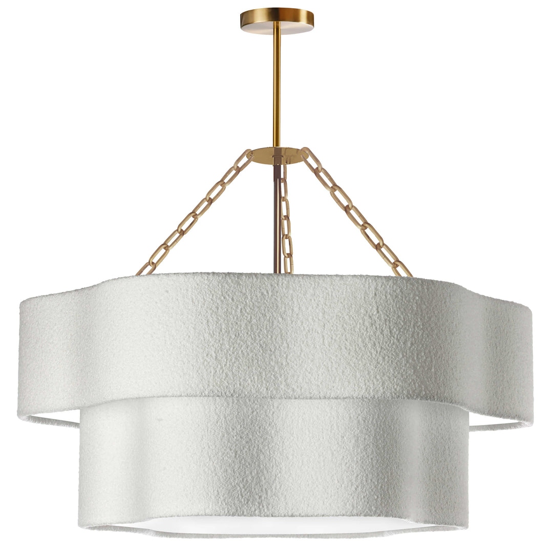 Dalia 4 Light 2-Tier Chandelier in Aged Brass by Dainolite