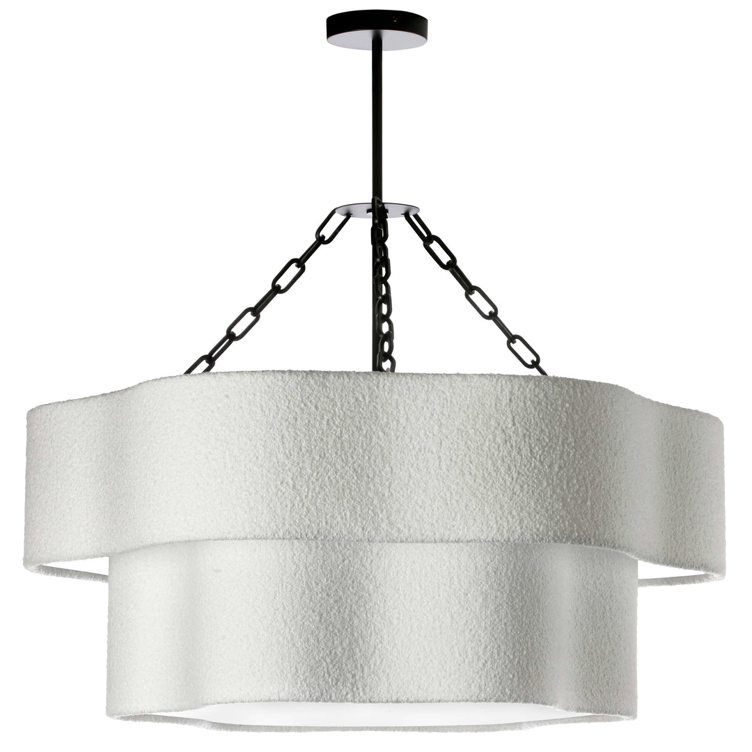 Dalia 4 Light 2-Tier Chandelier in Matte Black by Dainolite