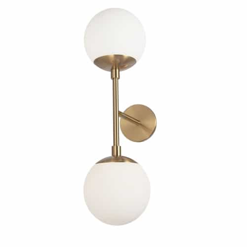 Dayana 2 Light Wall Sconce in Aged Brass by Dainolite