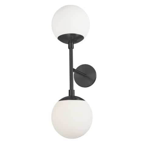 Dayana 2 Light Wall Sconce in Black by Dainolite