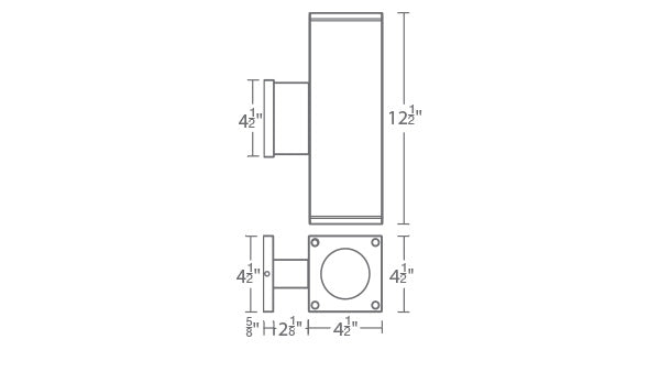 Cube Architectural 5" Double Wall Mount