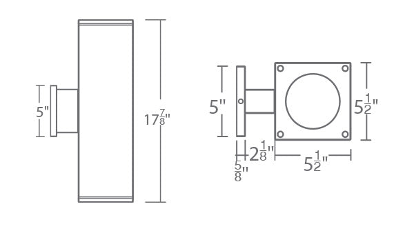 Cube Architectural 6" Ultra Double Wall Mount