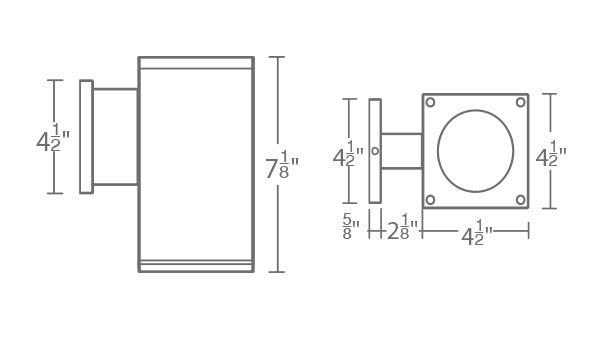 Cube Architectural 5" Ultra Narrow Single Wall Mount
