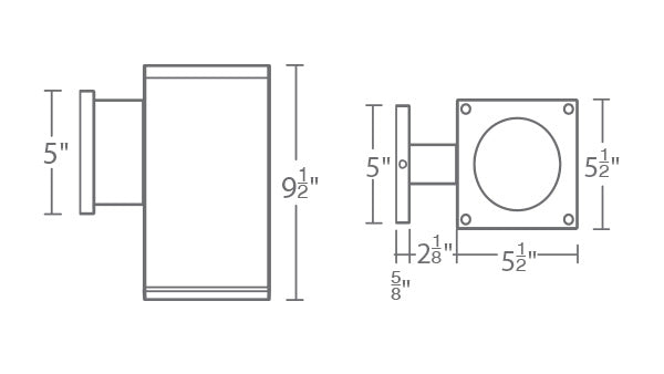 Cube Architectural 6" Ultra Narrow Single Wall Mount