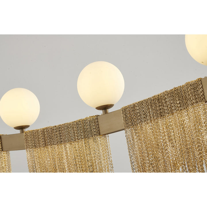 Hairline Chandelier with Stainless Steel Hanging Chains &amp; Glass Shades