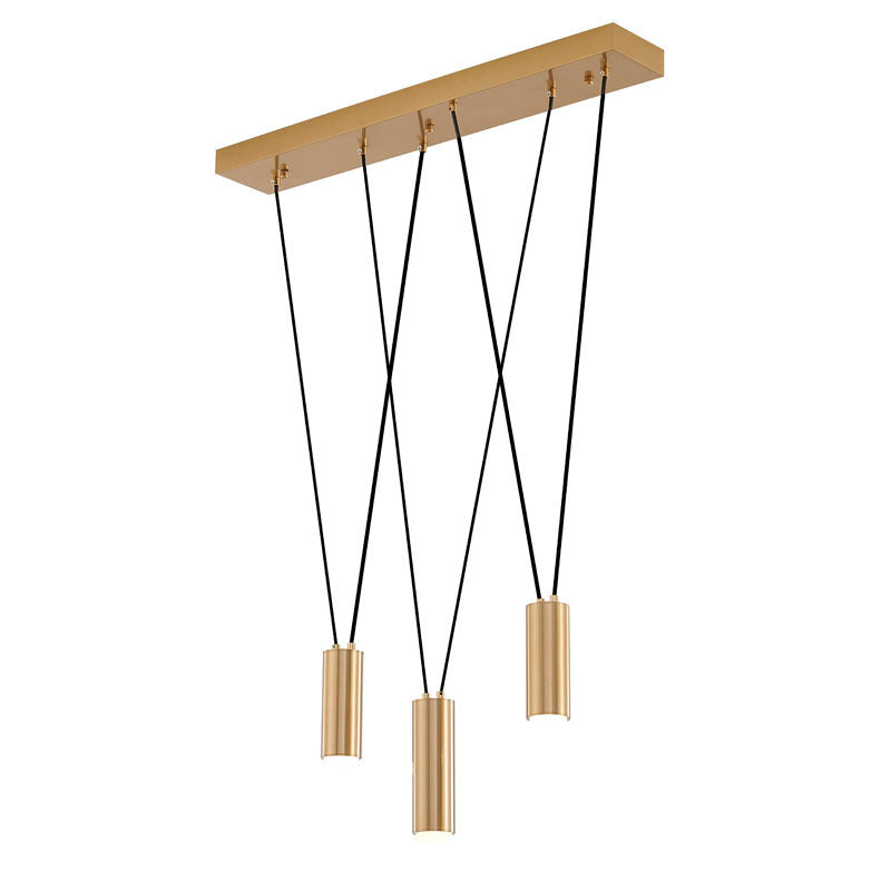 Brass Frame Criss Cross Hanging Pendant Island Light by Bethel