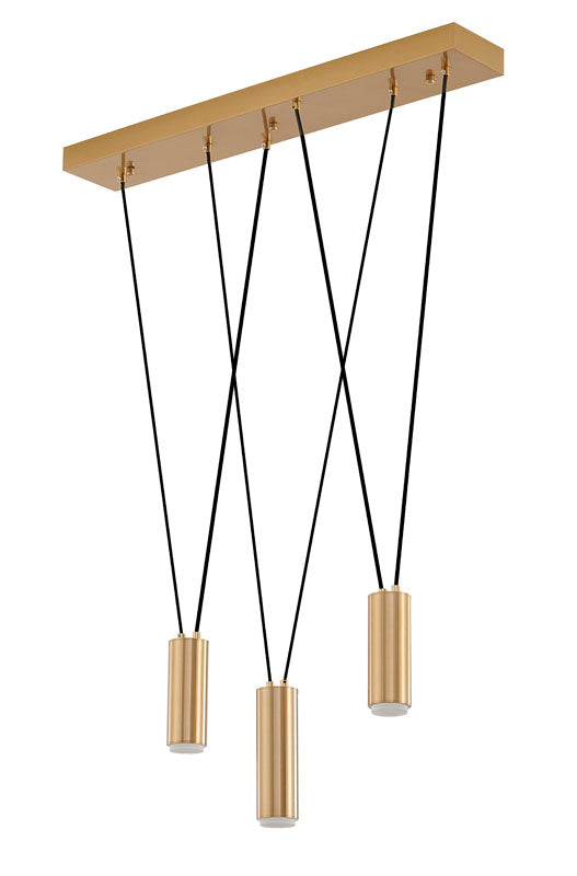 Brass Frame Criss Cross Hanging Pendant Island Light by Bethel - view 2