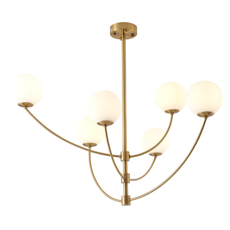 Armed Frame Chandelier with Glass Shades, 36.75", by Bethel