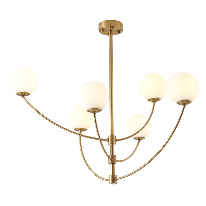 Armed Frame Chandelier with Glass Shades, 36.75", by Bethel