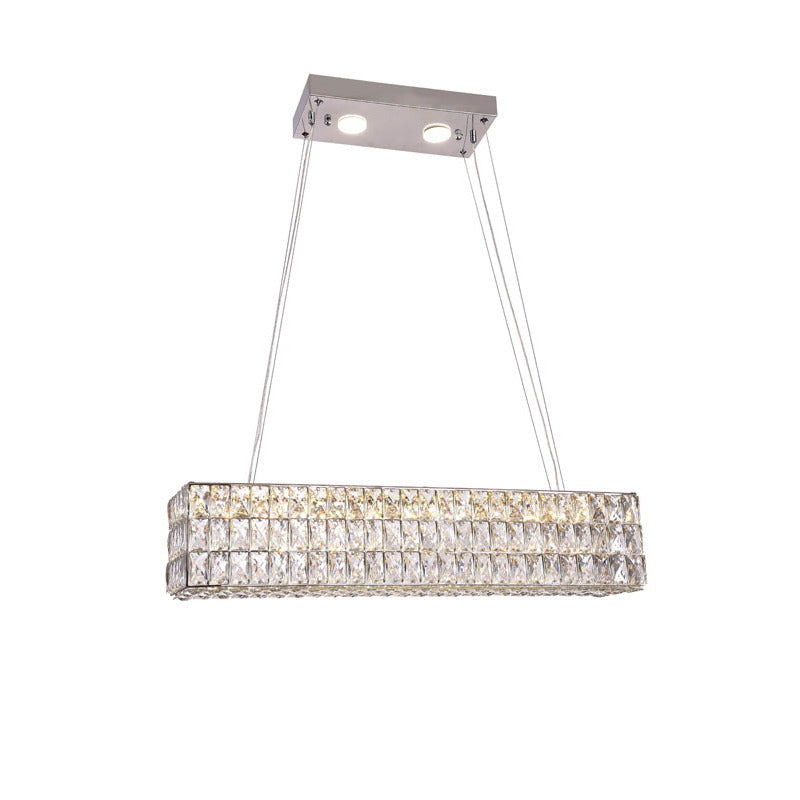 Rectangular Shaped Clear Crystal LED Chandelier by Bethel