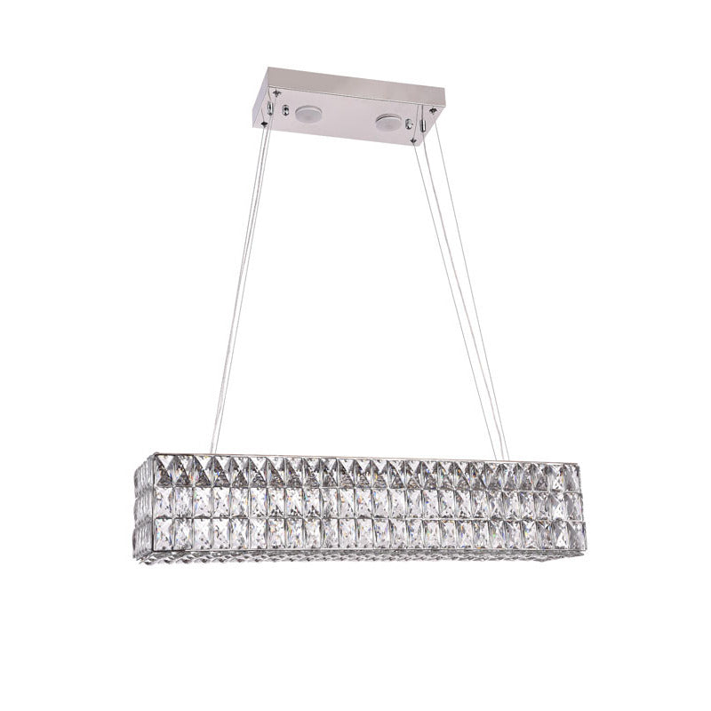 Rectangular Shaped Clear Crystal LED Chandelier by Bethel - view 2