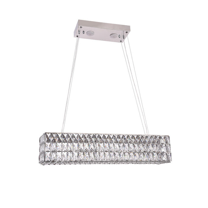 Rectangular Shaped Clear Crystal LED Chandelier by Bethel - view 2
