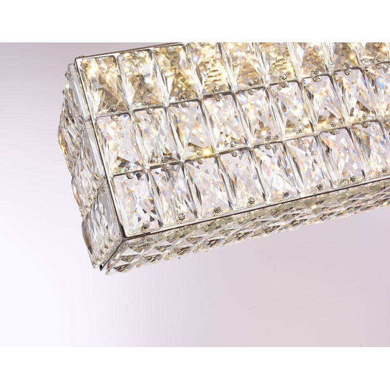 Rectangular Shaped Clear Crystal LED Chandelier by Bethel - view 3