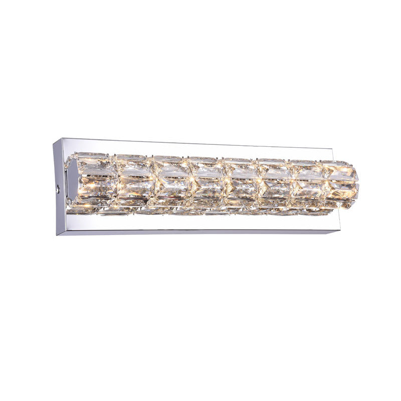 Frame LED Wall Sconce with Clear Crystals, 16" x 2.7", by Bethel