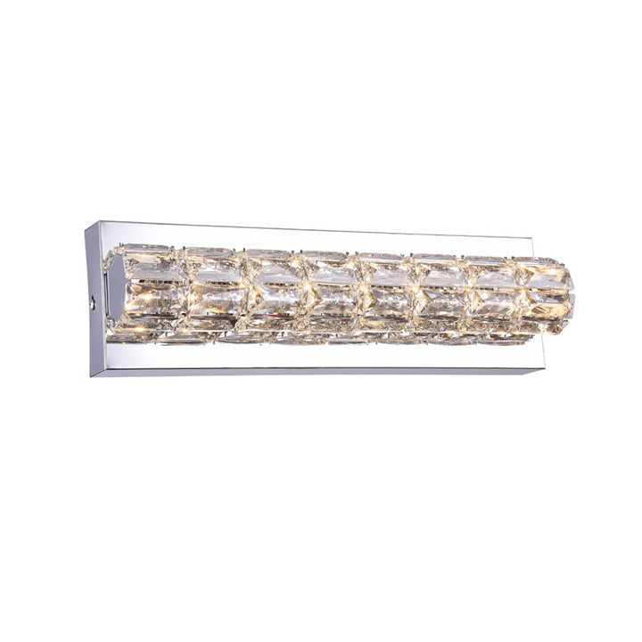 Frame LED Wall Sconce with Clear Crystals, 16" x 2.7", by Bethel