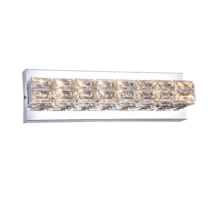 Chrome Frame LED Wall Sconce with Clear Crystals by Bethel