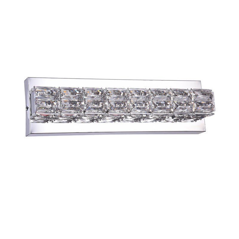Chrome Frame LED Wall Sconce with Clear Crystals by Bethel - view 2