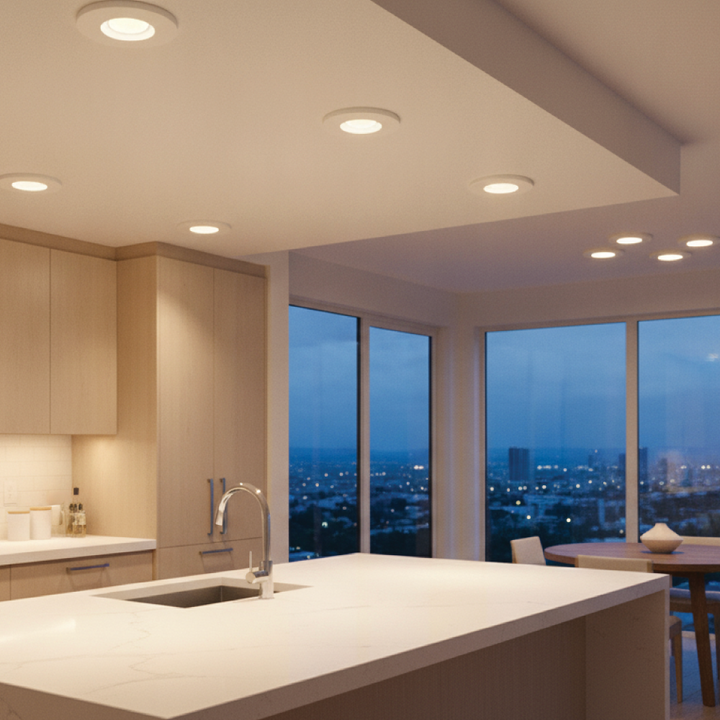 4" J-Box LED Recessed Light with Designer Lens 5CCT - SLIM4BP-DL
