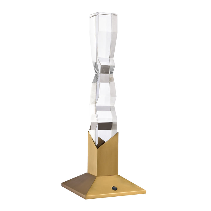Mamadim Crystal Desk Lamp in Aged Brass by Zeev