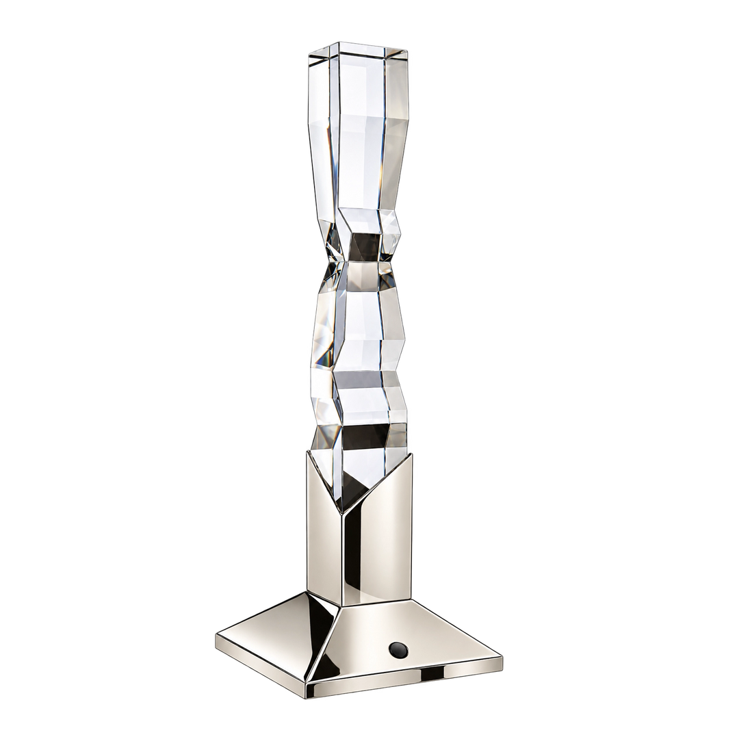 Mamadim Crystal Desk Lamp in Polished Nickel by Zeev