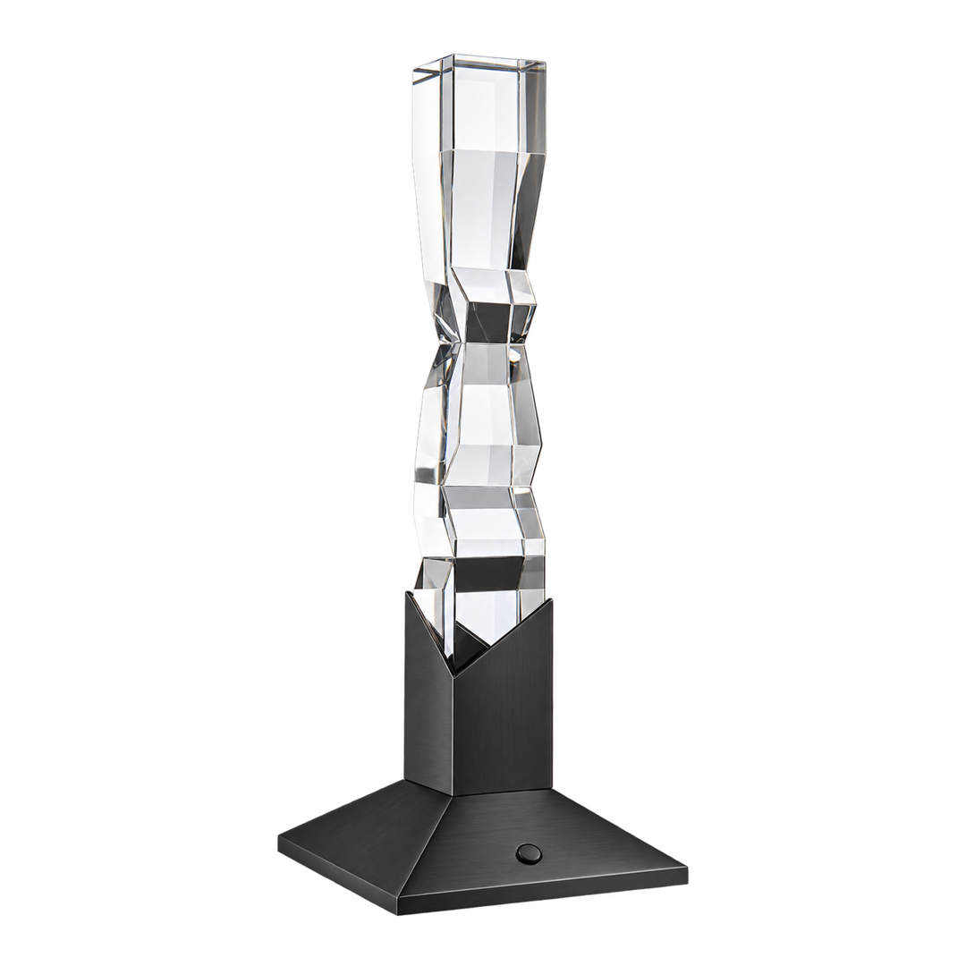 Mamadim Crystal Desk Lamp in Satin Brushed Black by Zeev