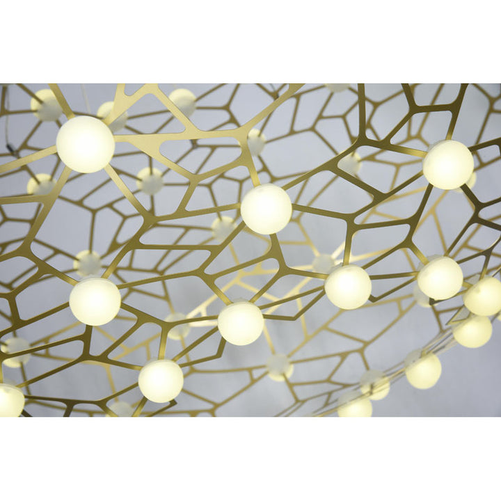 Gold Honey Comb Stainless Steel Frame LED Light Fixture with White Acrylic by Bethel - view 3