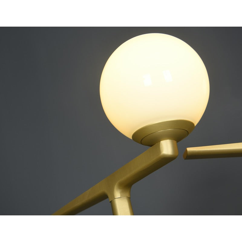 Black Metal Frame Ceiling Fixture with Gold Hardware Accents and White Glass by Bethel - view 3