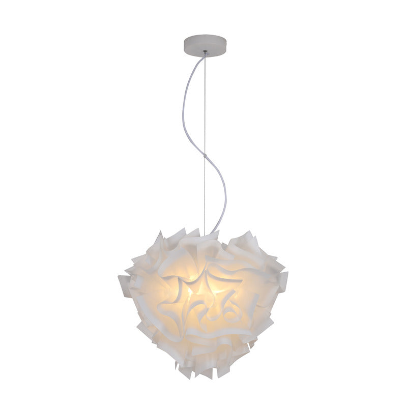 White Acrylic Flower Chandelier with White Hardware by Bethel