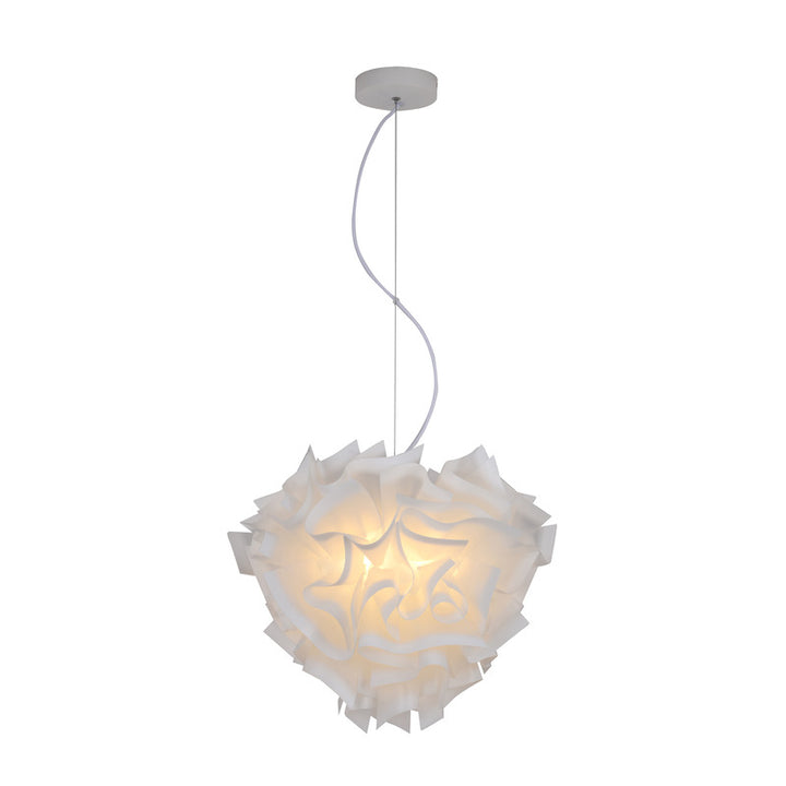 White Acrylic Flower Chandelier with White Hardware by Bethel