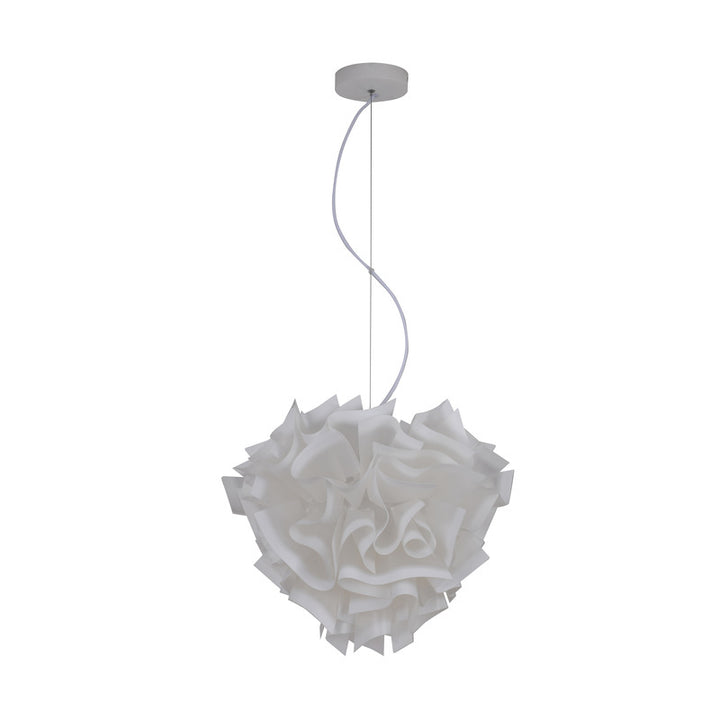 White Acrylic Flower Chandelier with White Hardware by Bethel - view 2