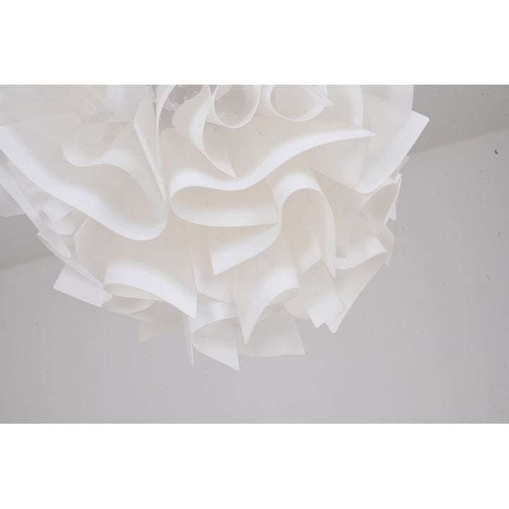 White Acrylic Flower Chandelier with White Hardware by Bethel - view 3