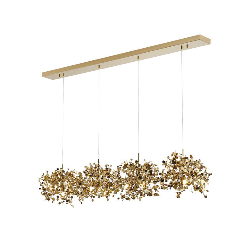 Frame Island Light with Sparkle Confetti Pendants in Gold by Bethel