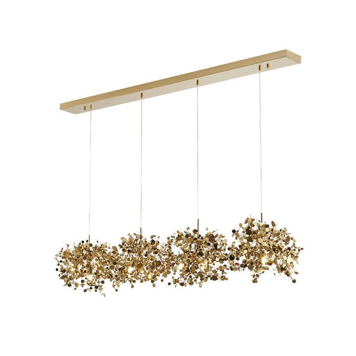 Frame Island Light with Sparkle Confetti Pendants in Gold by Bethel
