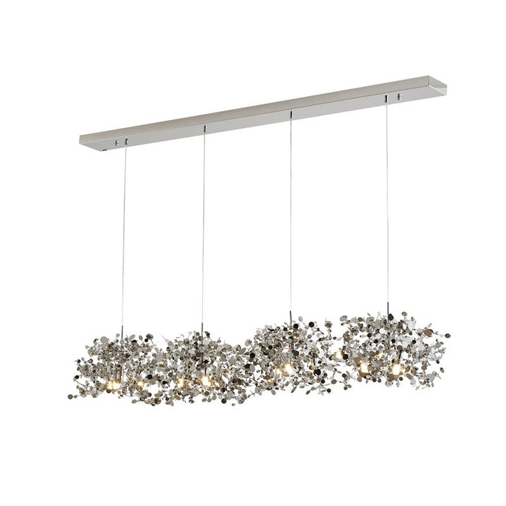 Frame Island Light with Sparkle Confetti Pendants in Chrome Silver by Bethel