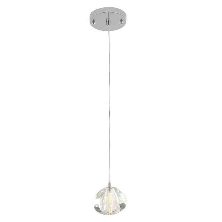 Clear Glass Pendant Light with Chrome Hardware by Bethel