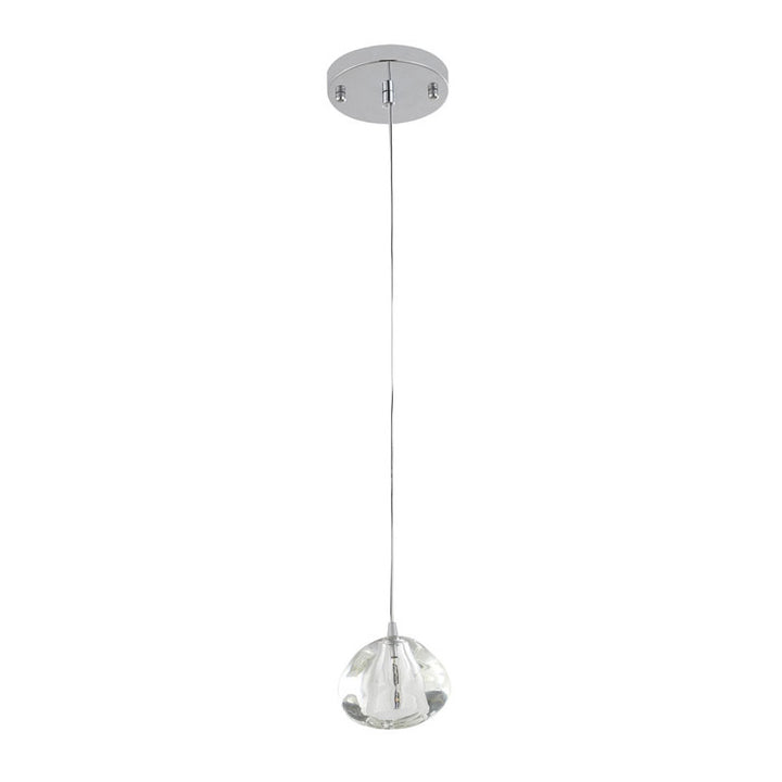 Clear Glass Pendant Light with Chrome Hardware by Bethel - view 2