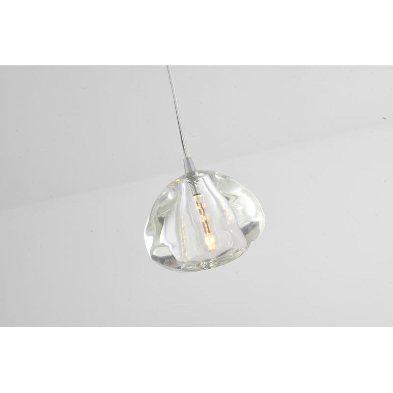 Clear Glass Pendant Light with Chrome Hardware by Bethel - view 4