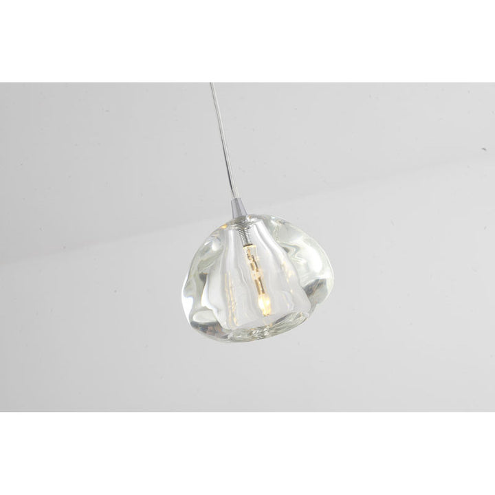 Clear Glass Pendant Light with Chrome Hardware by Bethel - view 4