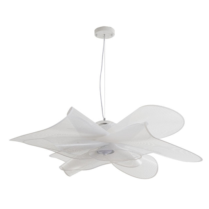 White PVC Net LED Chandelier with White Hardware by Bethel - view 2