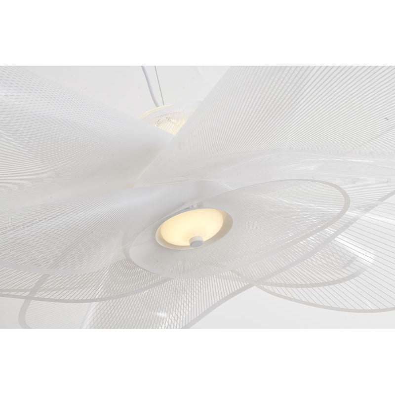 White PVC Net LED Chandelier with White Hardware by Bethel - view 3